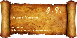 Grimm Verner névjegykártya
